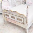 Chantallena Furniture 1:12 Scale Distressed Painted Four Poster Wooden Double Dollhouse Bed | Unwritten Romance |Chantallena