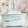Chantallena Furniture 1:12 Scale Distressed Painted Shabby Blue Wooden Double Sleigh Dollhouse Bed| Unwritten Romance |Chantallena
