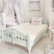 Chantallena Furniture 1:12 Scale Distressed Painted Shabby Blue Wooden Double Spindle Dollhouse Bed | Unwritten Romance |Chantallena