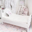 Chantallena Furniture 1:12 Scale Distressed Painted Shabby White Wooden Double Short Poster Dollhouse Bed| Unwritten Romance |Chantallena