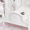 Chantallena Furniture 1:12 Scale Distressed Painted Shabby White Wooden Double Short Poster Dollhouse Bed| Unwritten Romance |Chantallena