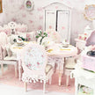 Chantallena Furniture 1:12 Scale Dollhouse Shabby Dining Table with Four Chairs- Seventh Petal Painted Furniture | Chantallena