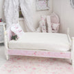 Chantallena Furniture 1:12 Scale Painted White with Pink Roses Decoupaged Single Dollhouse Bed | Unwritten Bare Romance |Chantallena