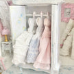 Chantallena Furniture Blue Floral Decoupaged Armoire with Romantic Shabby Display Dresses-1:12 Scale |Painted Petals Furniture |Chantallena
