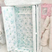 Chantallena Furniture Mint Green Floral Decoupaged Armoire with Romantic Shabby Display Dresses-1:12 Scale |Painted Petals Furniture |Chantallena