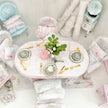 Chantallena Furniture Shabby Dining Table Set with Accessories-1:12 Scale Dollhouse | Painted Petals Furniture |Chantallena