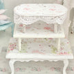 Chantallena Furniture Trio of Decoupaged White Tables -1:12 Scale |Painted Petals Furniture |Chantallena