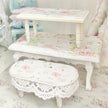 Chantallena Furniture Trio of Decoupaged White Tables -1:12 Scale |Painted Petals Furniture |Chantallena