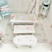 Chantallena Furniture Trio of Decoupaged White Tables -1:12 Scale |Painted Petals Furniture |Chantallena