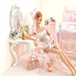 Chantallena pink ruffles 1:6 Scale Christina Grace|  Pink Cotton Lawn Distressed Ruffles Bedding Set | Kate