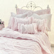 Chantallena pink ruffles 1:6 Scale Christina Grace|  Pink Cotton Lawn Distressed Ruffles Bedding Set | Kate