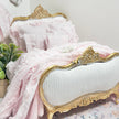 Chantallena Shabby Bed Linens 1:12 Scale Dollhouse Bedding Set- Pippa Forever in Bloom Pink Cotton Lawn Ruffles| Chantallena