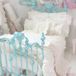 Chantallena White Bed Linens 2 Chantal-White Cotton with White Shabby Ruffles-1:12 Scale Bedding Set|Forever in Bloom