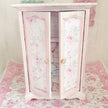 Chantallena White Bed Linens Armoire Wooden Shabby Pink Distressed Armoire with Linens| 1:12 Scale Painted Petals Furniture |Chantallena