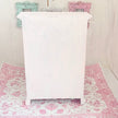 Chantallena White Bed Linens Armoire Wooden Shabby Pink Distressed Armoire with Linens| 1:12 Scale Painted Petals Furniture |Chantallena