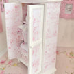 Chantallena White Bed Linens Armoire Wooden Shabby White Distressed Armoire with Linens| 1:12 Scale Painted Petals Furniture |Chantallena