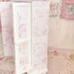 Chantallena White Bed Linens Armoire Wooden Shabby White Distressed Armoire with Linens| 1:12 Scale Painted Petals Furniture |Chantallena
