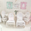 Chantallena White Bed Linens Dining Table and Four Chairs Wooden Distressed White -1:12 Scale| Painted Petals Furniture |Chantallena