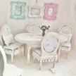 Chantallena White Bed Linens Dining Table and Four Chairs Wooden Distressed White -1:12 Scale| Painted Petals Furniture |Chantallena