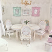 Chantallena White Bed Linens Dining Table and Four Chairs Wooden Distressed White -1:12 Scale| Painted Petals Furniture |Chantallena