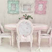 Chantallena White Bed Linens Dining Table and Four Chairs| Wooden Pink Distressed| Painted Petals Furniture