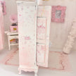 Chantallena White Bed Linens Pink Roses Decoupaged Wardrobe with Shabby  Dresses-1:12 Scale | Lillian’s Garden |Chantallena