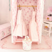 Chantallena White Bed Linens Pink Roses Decoupaged Wardrobe with Shabby Pink Dresses-1:12 Scale | Lillian’s Garden |Chantallena