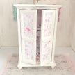 Chantallena White Bed Linens Wooden Shabby White Distressed Armoire with Linens-1:12 Scale |Painted Petals Furniture |Chantallena