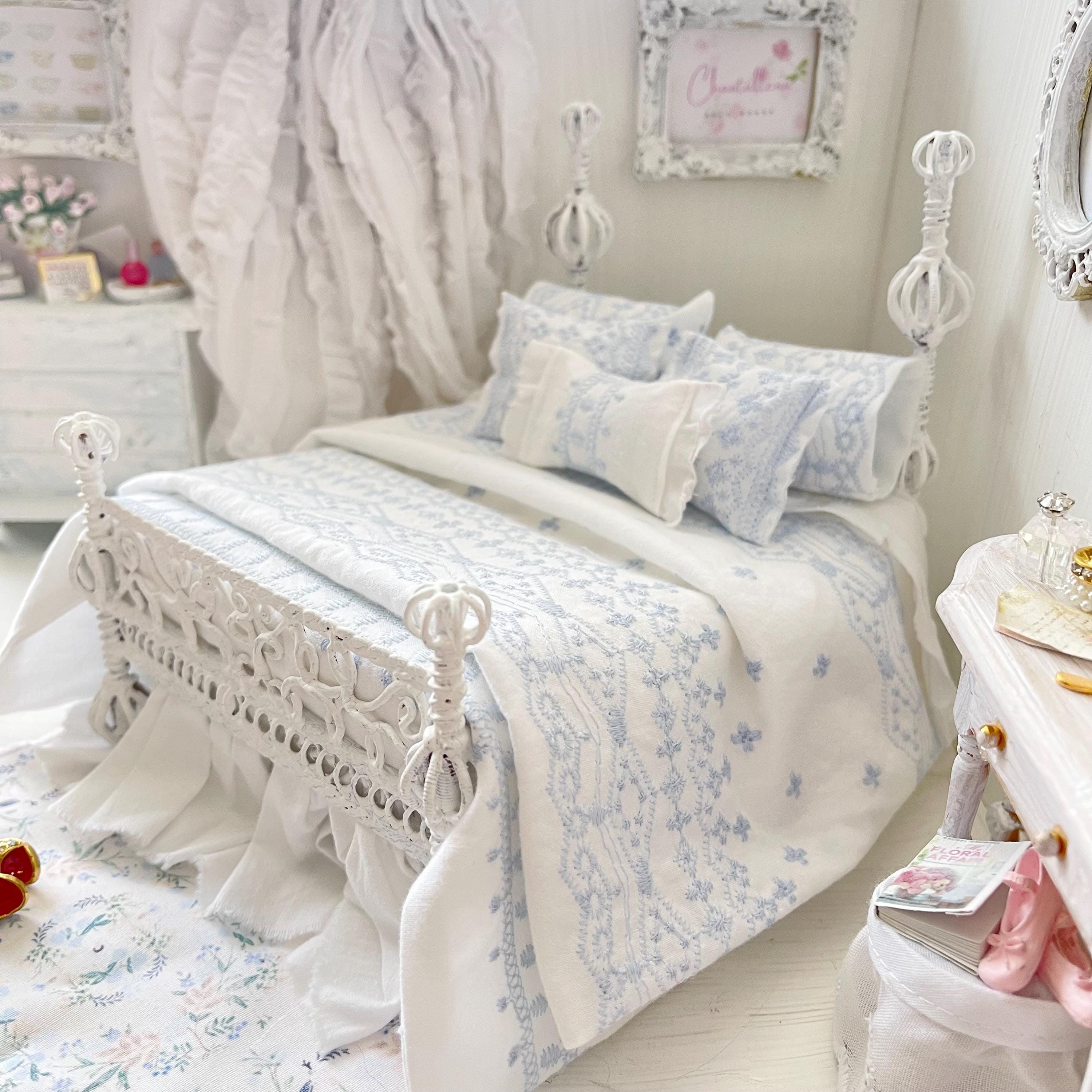 Etsy 1:12 Scale- Alice Lacy Metal Dressed Dollhouse Bed|Nia| Chantallena
