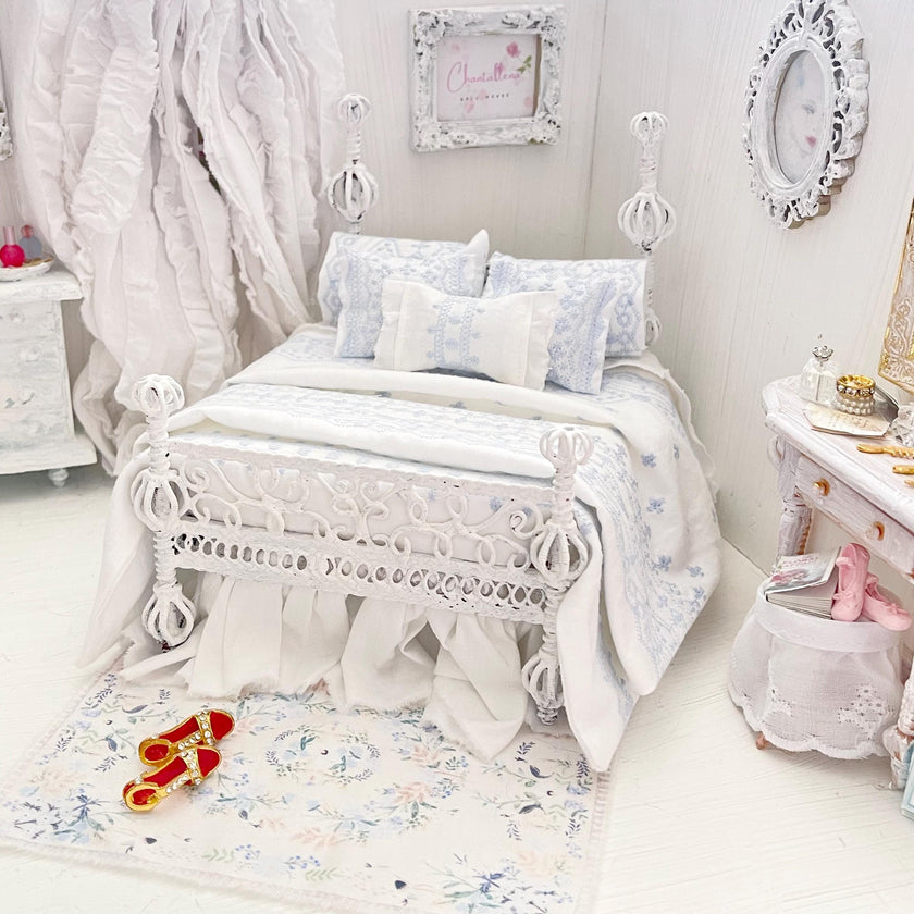 Etsy 1:12 Scale- Alice Lacy Metal Dressed Dollhouse Bed|Nia| Chantallena