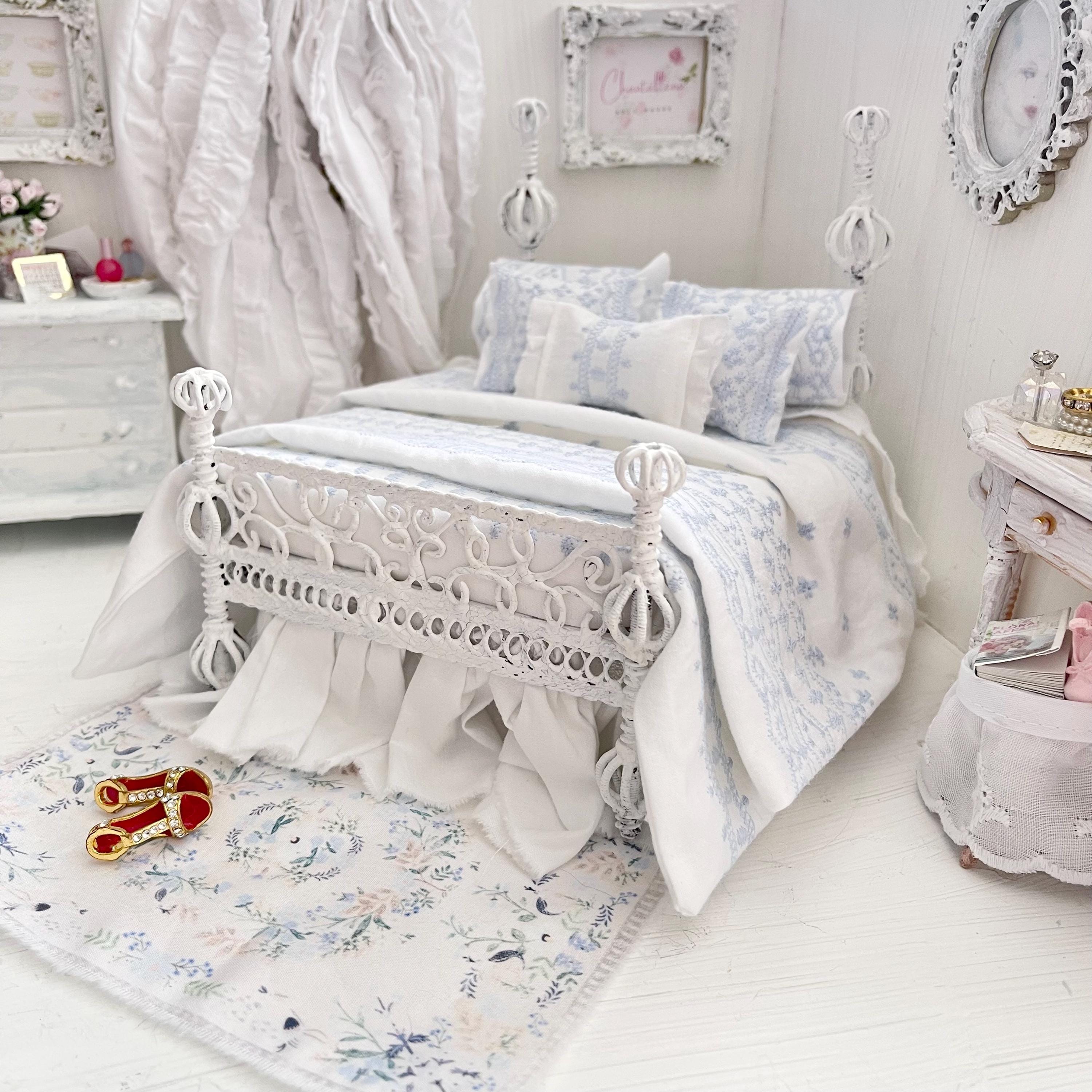 Etsy 1:12 Scale- Alice Lacy Metal Dressed Dollhouse Bed|Nia| Chantallena