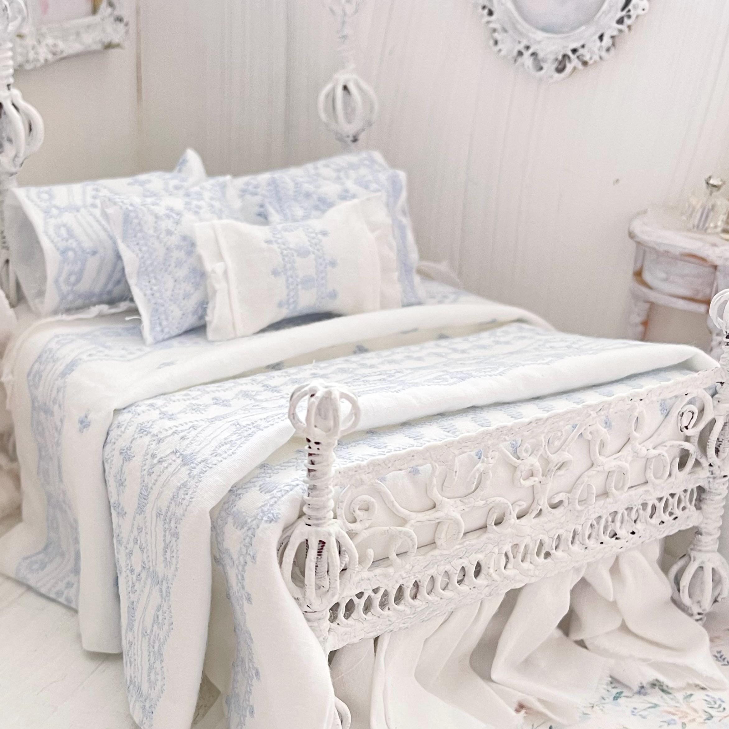 Etsy 1:12 Scale- Alice Lacy Metal Dressed Dollhouse Bed|Nia| Chantallena