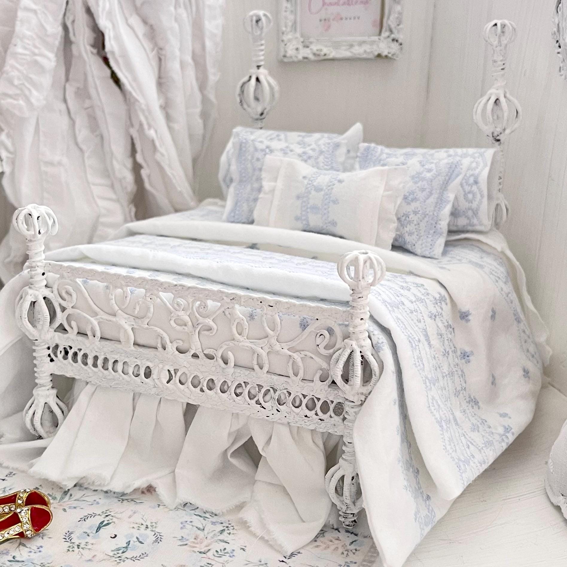 Etsy 1:12 Scale- Alice Lacy Metal Dressed Dollhouse Bed|Nia| Chantallena