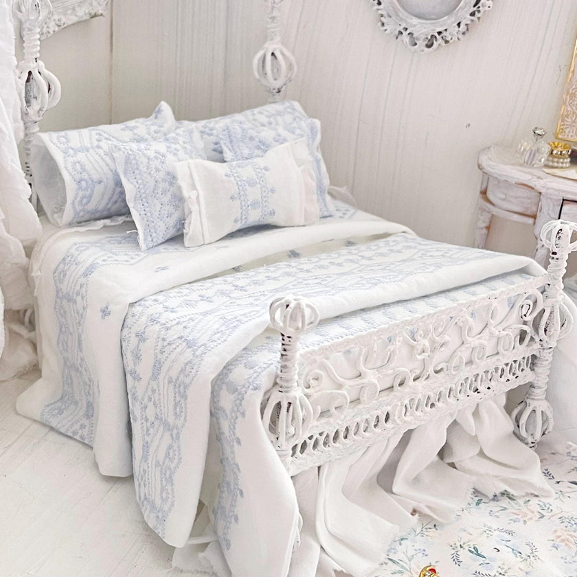 Etsy 1:12 Scale- Alice Lacy Metal Dressed Dollhouse Bed|Nia| Chantallena