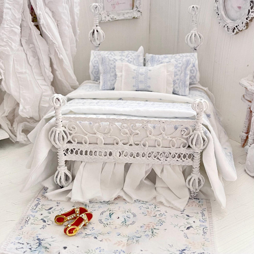Etsy 1:12 Scale- Alice Lacy Metal Dressed Dollhouse Bed|Nia| Chantallena