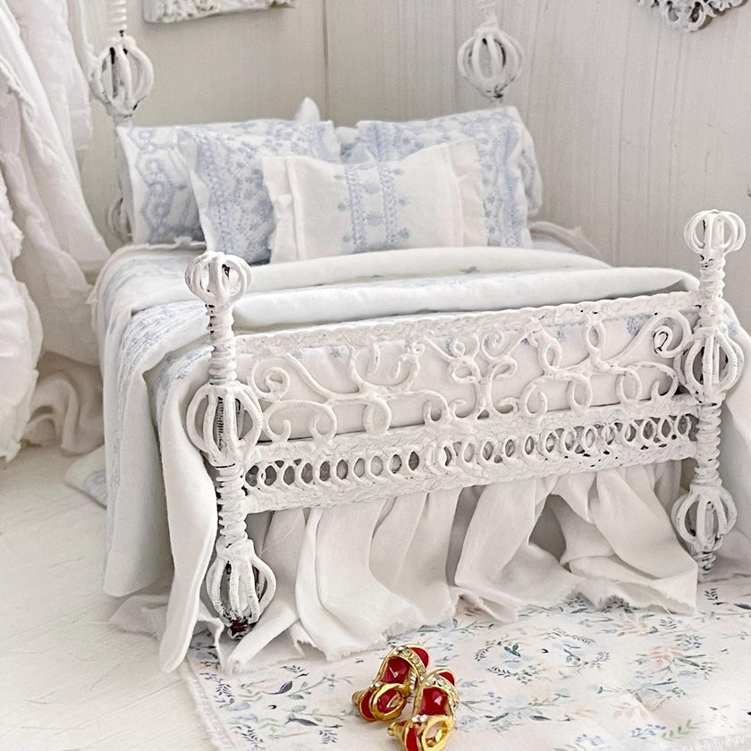 Etsy 1:12 Scale- Alice Lacy Metal Dressed Dollhouse Bed|Nia| Chantallena