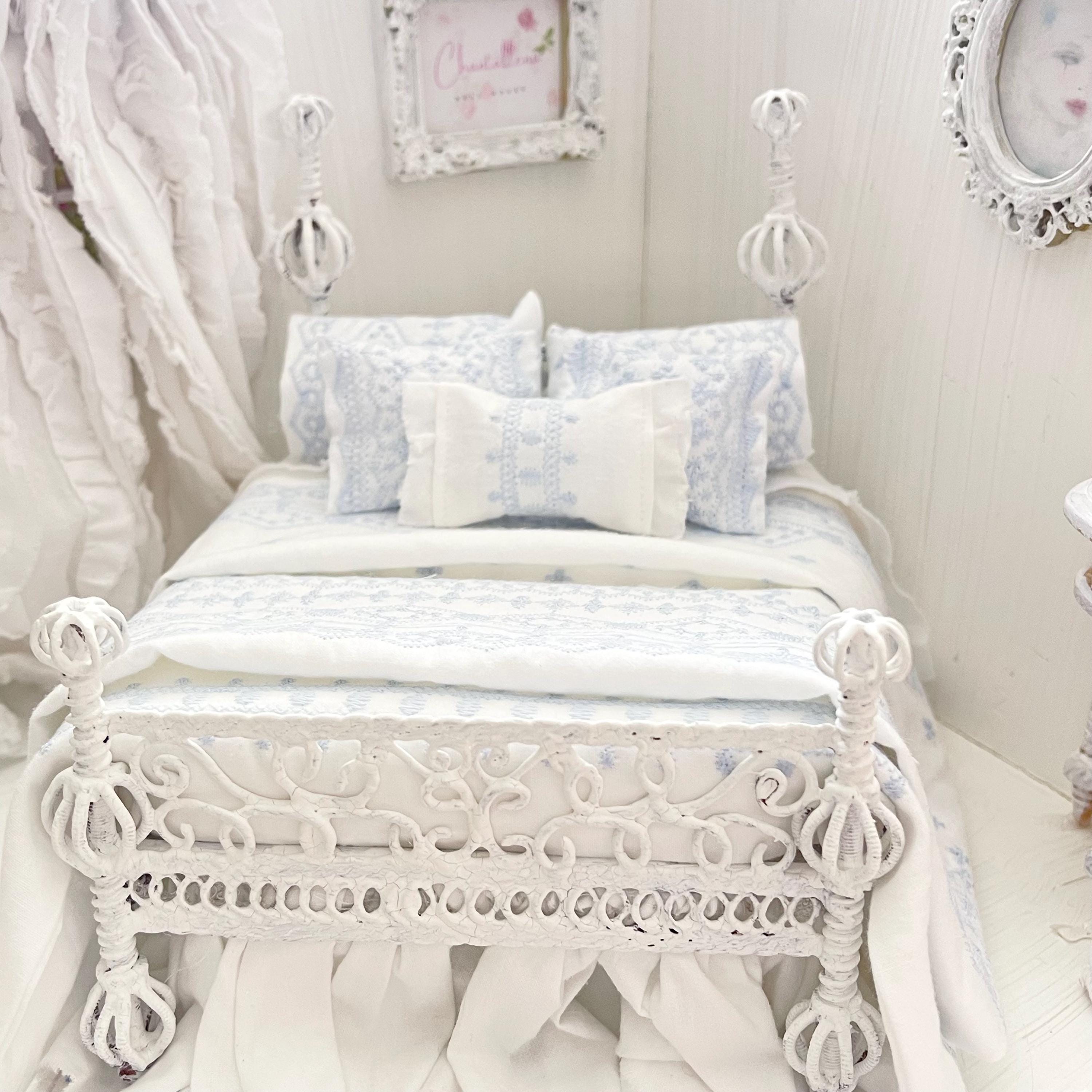 Etsy 1:12 Scale- Alice Lacy Metal Dressed Dollhouse Bed|Nia| Chantallena