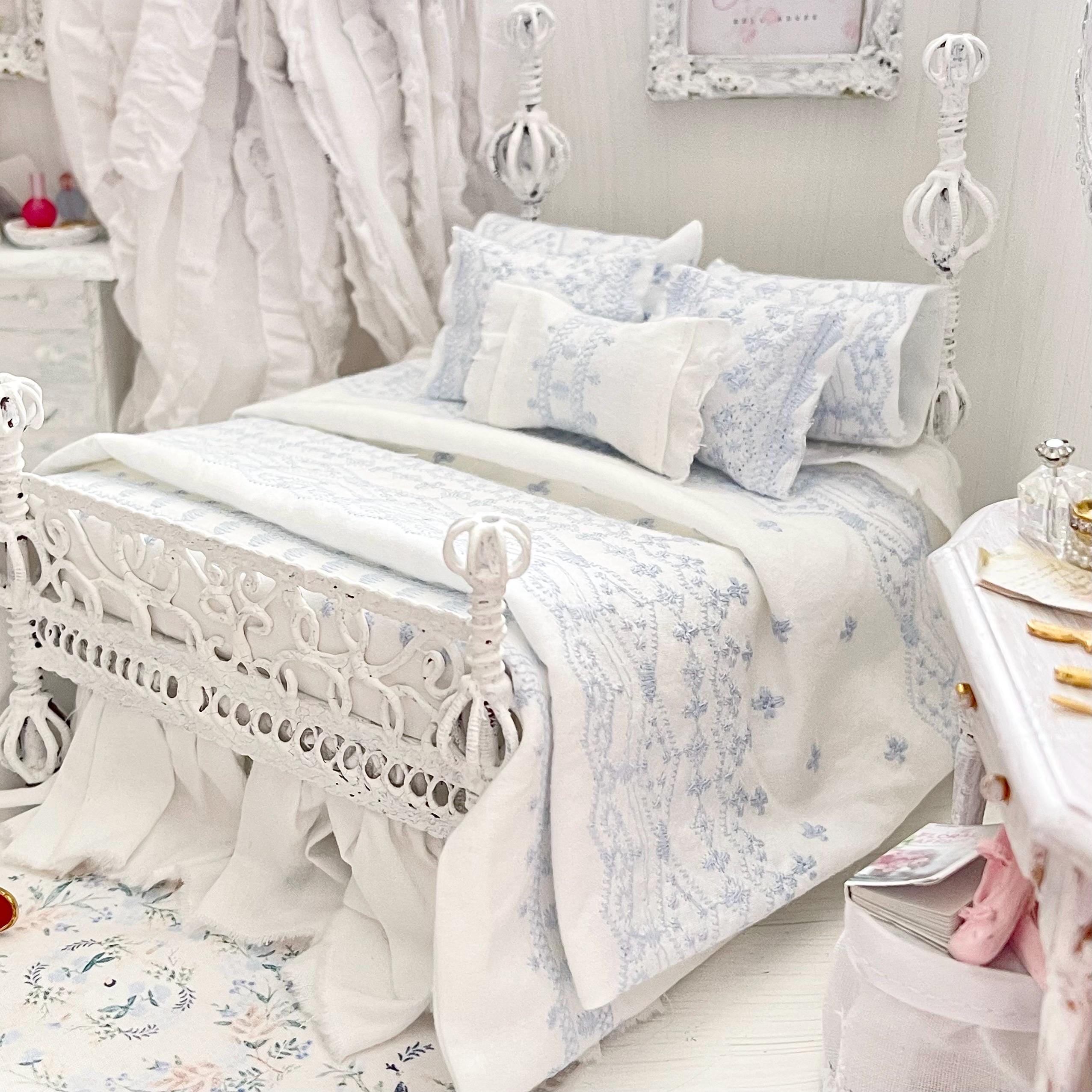 Etsy 1:12 Scale- Alice Lacy Metal Dressed Dollhouse Bed|Nia| Chantallena