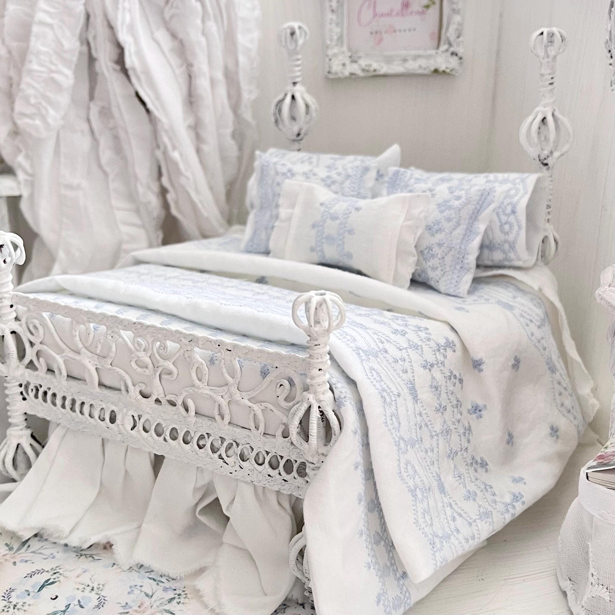 Etsy 1:12 Scale- Alice Lacy Metal Dressed Dollhouse Bed|Nia| Chantallena