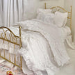 Etsy 1:12 Scale Brass Metal Dressed Dollhouse Double Bed, White Cotton Ruffled Bedding, Romantic Dollhouse Miniature Furniture Decor
