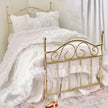 Etsy 1:12 Scale Brass Metal Dressed Dollhouse Double Bed, White Cotton Ruffled Bedding, Romantic Dollhouse Miniature Furniture Decor