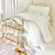 Etsy 1:12 Scale Brass Metal Dressed Dollhouse Double Bed, White Cotton Ruffled Bedding, Romantic Dollhouse Miniature Furniture Decor
