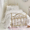 Etsy 1:12 Scale Brass Metal Dressed Dollhouse Double Bed, White Cotton Ruffled Bedding, Romantic Dollhouse Miniature Furniture Decor
