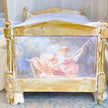 Etsy 1:12 Scale- Decoupaged Dressed Dollhouse Bed- Swing|Parisian Dreams| Letters from Paris