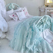 Etsy 1:12 Scale Distressed Mint Painted Metal Dressed Dollhouse Double Bed|Iron and Metal | Chantallena