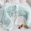 Etsy 1:12 Scale Distressed Mint Painted Metal Dressed Dollhouse Double Bed|Iron and Metal | Chantallena