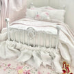 Etsy 1:12 Scale Distressed White Painted Metal Dressed Dollhouse Double Bed- Lyra| Iron and Petals | Chantallena