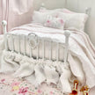 Etsy 1:12 Scale Distressed White Painted Metal Dressed Dollhouse Double Bed- Lyra| Iron and Petals | Chantallena