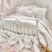 Etsy 1:12 Scale Distressed White Painted Metal Dressed Dollhouse Double Bed- Lyra| Iron and Petals | Chantallena