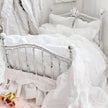 Etsy 1:12 Scale Distressed White Painted Metal Dressed Dollhouse Double Bed with White Cotton Bedding, Romantic Miniature Furniture and Decor
